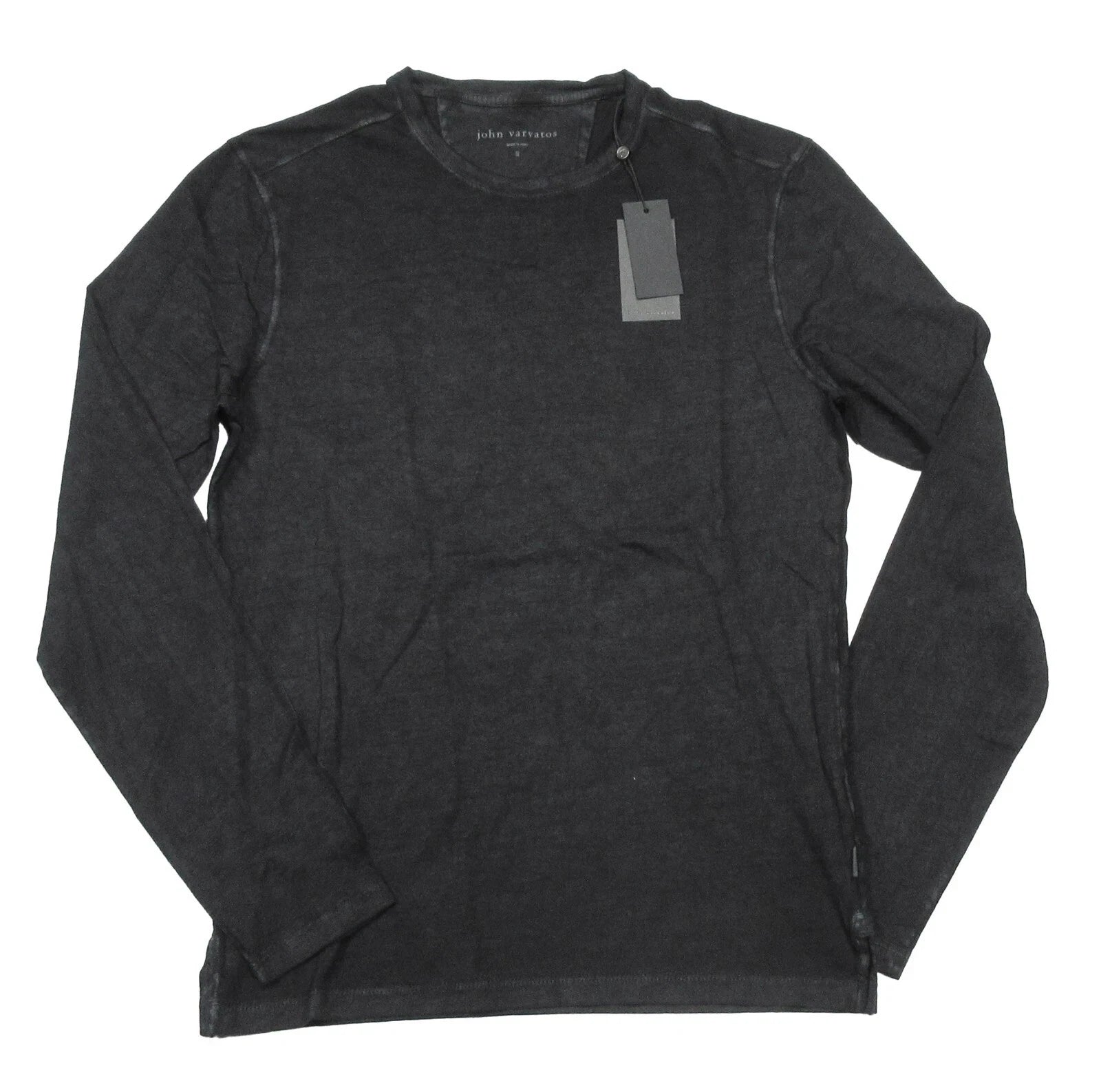 John Varvatos Men's Black Chester Solid Crew-Neck Long Sleeve T-Shirt (XL)