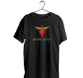Bon Jovi  Red Heart Black T-Shirt I Cotton Short Sleeve I Glam Hard rock gift