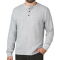Mens Long Sleeve T-Shirt Thermal Henley Grandad Warm Waffle Knit Winter Cuff Tee