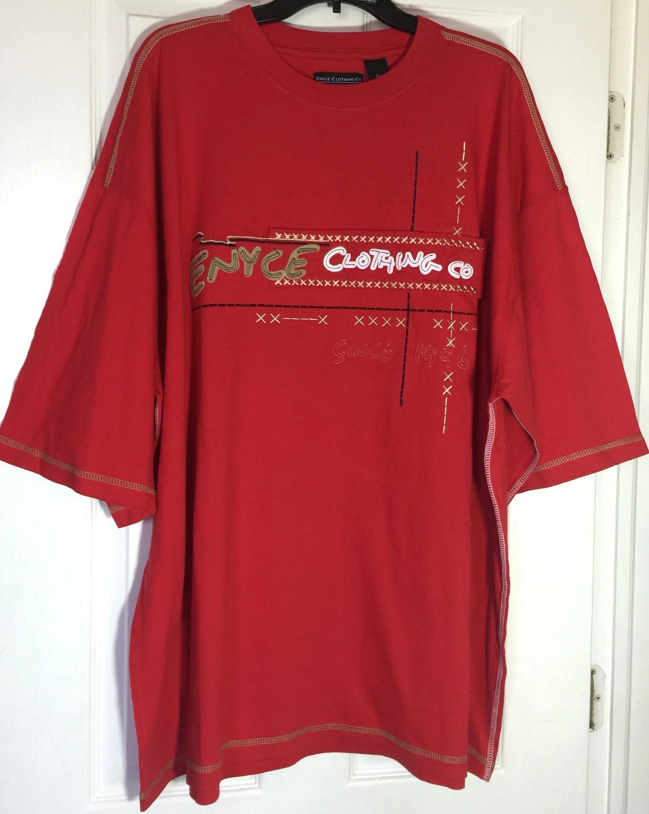 Men Big men 6x Tee shirt short sleeve urban with applique and prints NWT