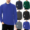 Mens Long Sleeve Polo Polycotton Plain Rib Collar Polos Shirt Casual Regular Top
