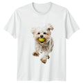 Dog Catching Tennis Ball T-Shirt Maltipoo Dogs Birthday Gift For Him And Her
