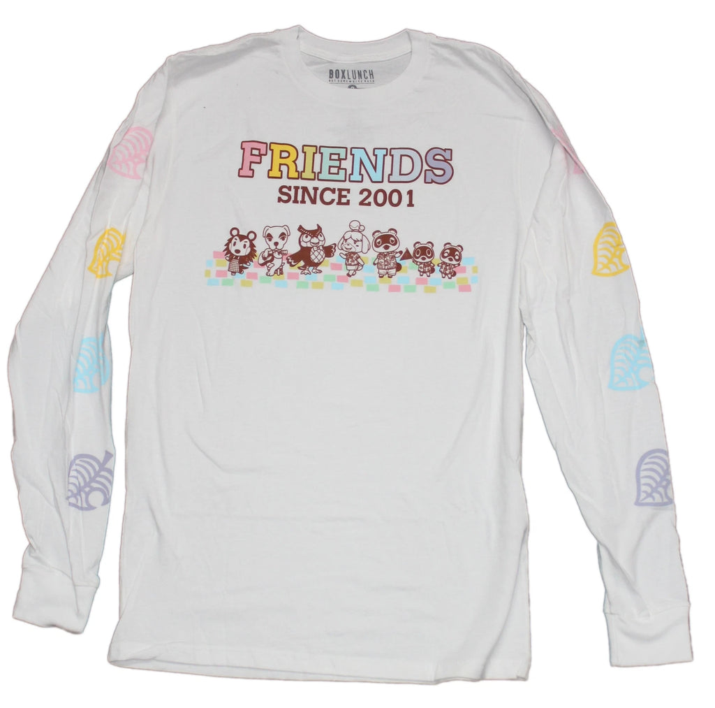 Animal Crossing Adult New T-Shirt - Friends Since 2001 Animals & Sleeve Symbols