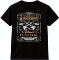 Mississippi Blues Festival T Shirt Vintage Guitar Music Retro Rock Concert Tee
