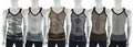 Mens String Vest Egyptian Cotton Mesh Tank Top Retro Pattern Summer Vest  S-XL