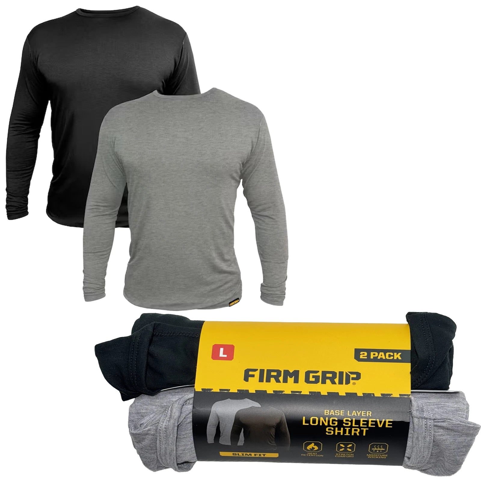 FIRM GRIP Men's Large Base Layer Long Sleeve Shirt (2-Pack)