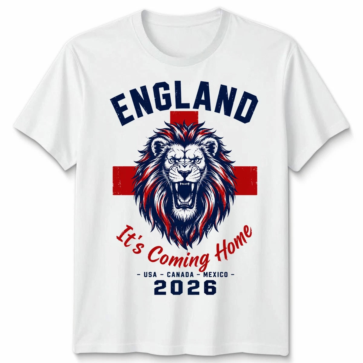 England White Unisex Football T Shirt 2026 Soccer Fan Mens Womens Tee