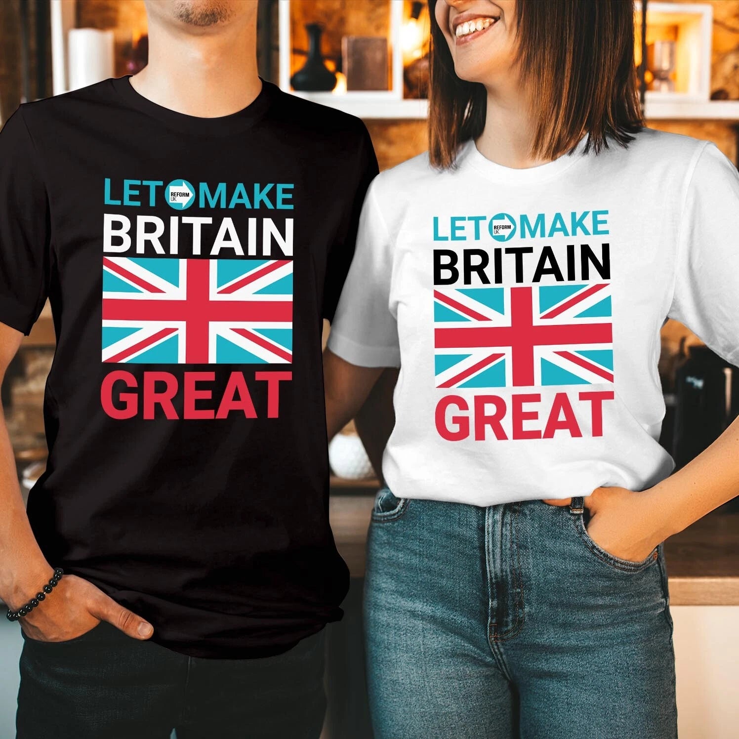 T-SHIRT (RF 3 ) Vote REFORM UK Let's Make Britain Great Nigel Farage Shirt