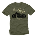 Motorcycle Mens T-Shirt with Custom Twin Bobber - Live to Ride Biker Men Shirt