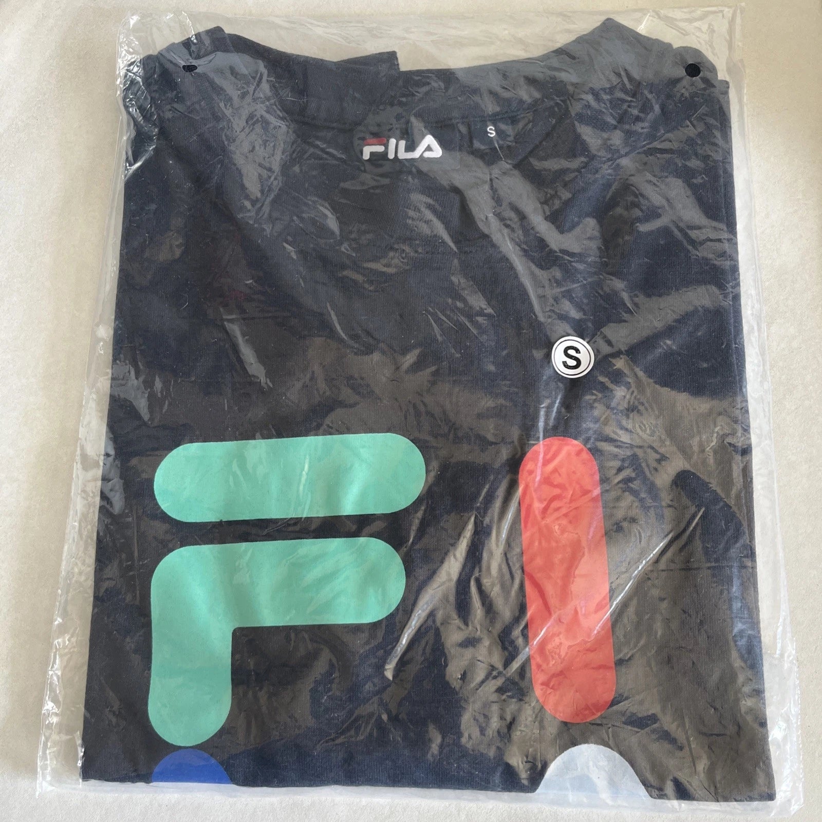 Mens FILA Cotton T-Shirt Printed Large Logo Short Sleeve Crew Neck Summer Top
