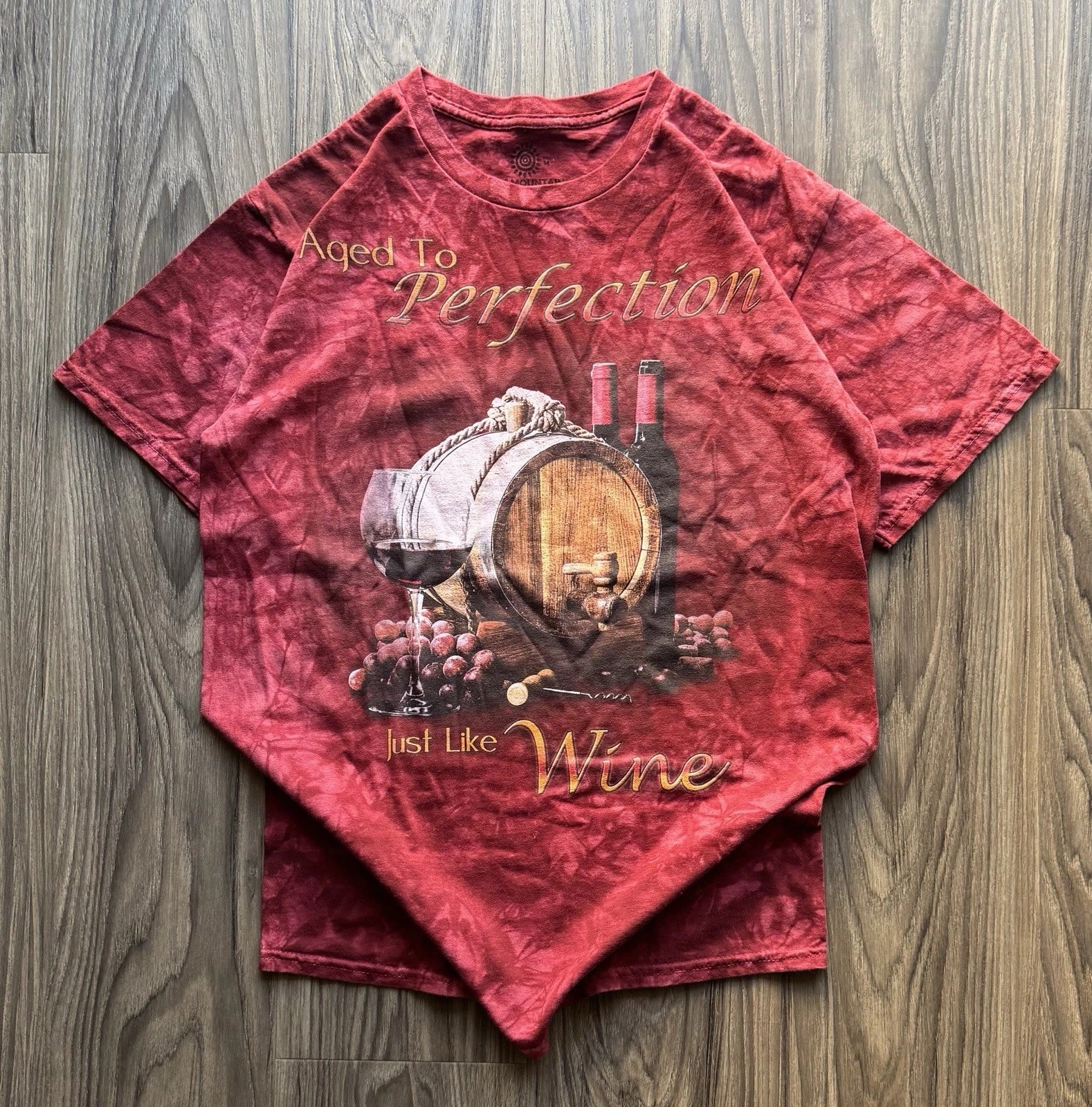 Vintage The Mountain Wine Graphic Tee Size M Tie Dye Aged To Perfection