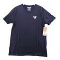 True Religion Classic Horseshoe Logo V-Neck Men's Size M Black Cotton T-Shirt