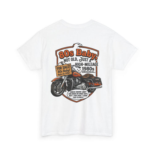 80s Baby Motorcycle Tee | Retro 80s High Mileage Biker Shirt | Tees.By.HarDriver
