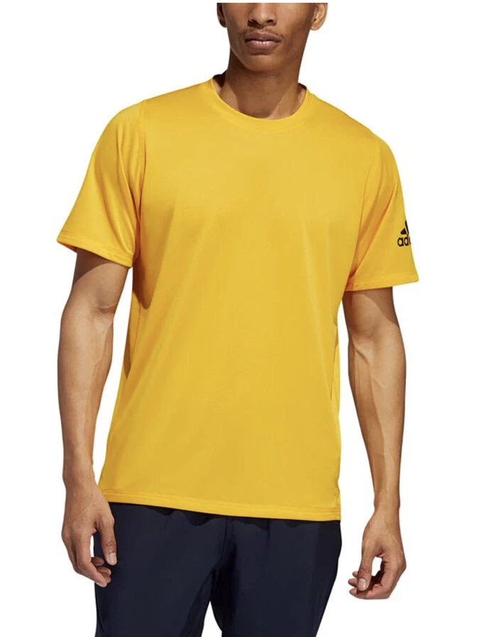 Adidas men's workout the go to tee shirt Gold 100% Cotton New