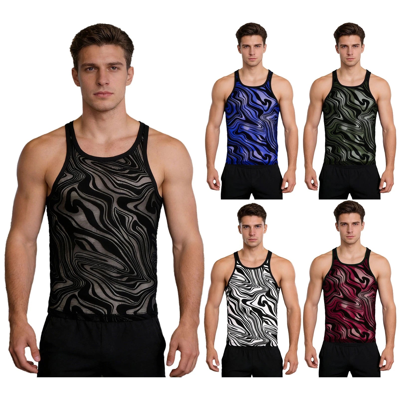 Men's Shirts Basic Tank Top Daily Wear T-Shirt Gym Undershirts Beach Clothing