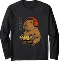 Japanese Gamer Capybara Funny Gaming Art Long Sleeve T-Shirt