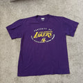 Los Angeles Lakers Shirt Mens Large Purple Graphic Crew Neck Short Sleeve NBA