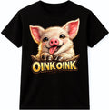 Oink Oink Pig T Shirt Cute Smiling Piglet Graphic Tee Farm Animal Casual Top
