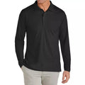 JUMP START MEN'S MODERN FIT LONG SLEEVE POLO SHIRT - SIZE: MEN XL - BLACK