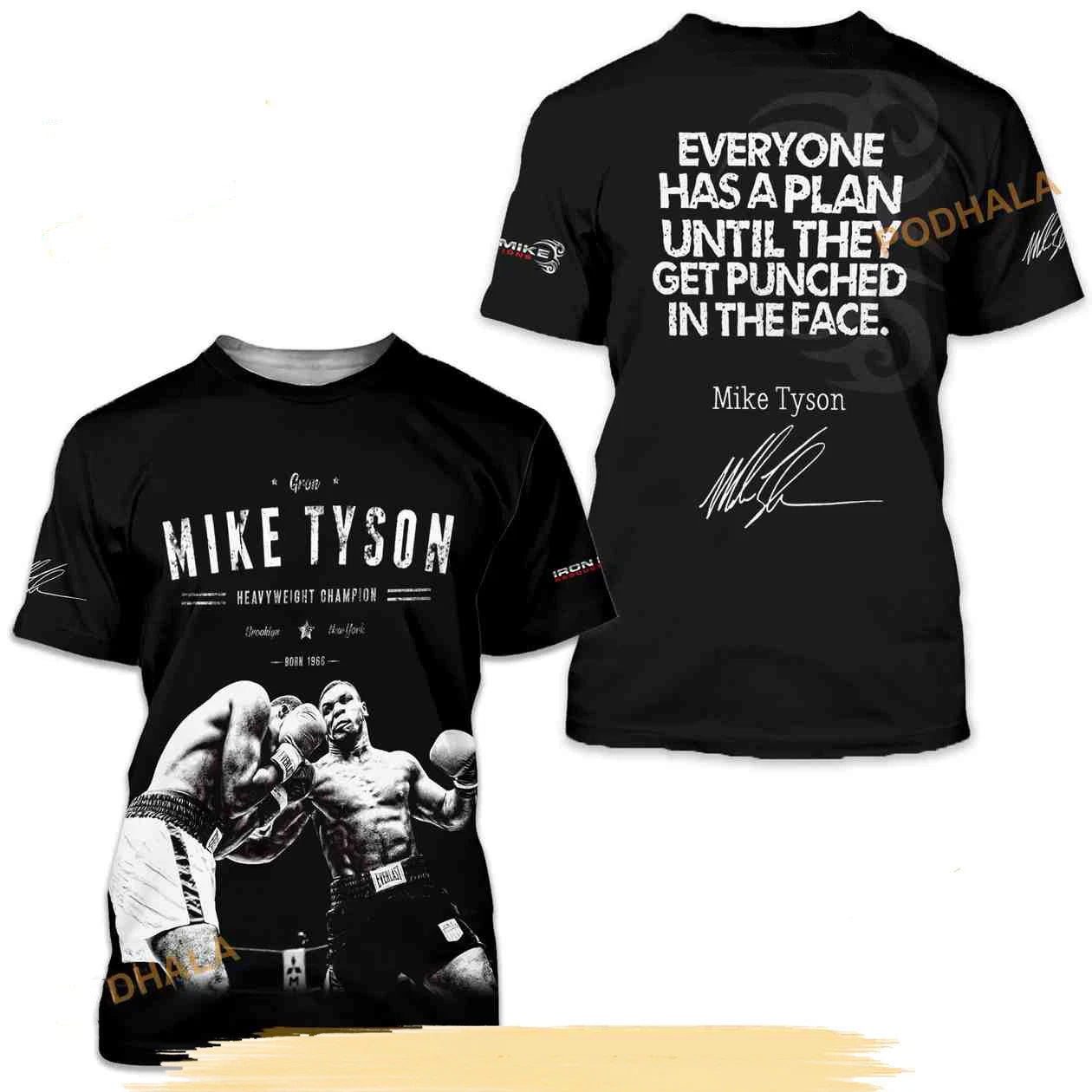 boxing Mike Tyson SIGNED 3D SHIRT black UNISEX All sizes S to 6Xl 1F2004