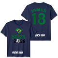 Personalized Brazil Unisex Football T Shirt Name and Number Modern Womens Tee