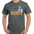 GET TO DA CHOPPA T-Shirt Raleigh Bicycle Bike Cycle Mens Funny Chopper Arnie Top