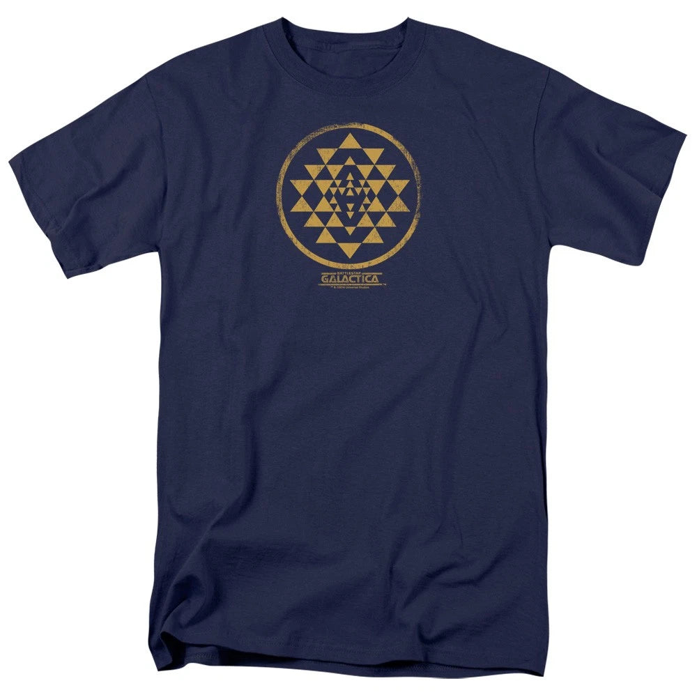 Battlestar Galactica - Gold Squadron Patch - Adult Unisex T-Shirt - Blue