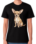 Chihuahua Dog Illustration T-Shirt Cute Pet Lover Unisex Tee