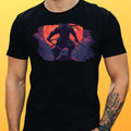Mens Ninja Moon Motif Cotton T-Shirt Size XS to 5XL