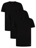 Lyle & Scott Men's 3 Pack Basic Lounge V Neck T-Shirt, Black