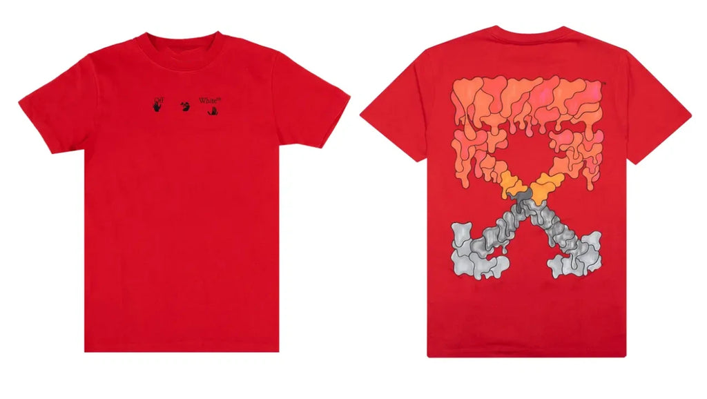 Off-White Marker Reprint Slim Fit T-Shirt Samba Red Streetwear Tee S-5XL
