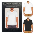 3 Pack Banana Republic Mens Vee Short Sleeve V Neck Premium Wash T-Shirts Fit
