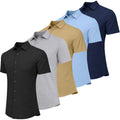 Men’s Modern-Fit Short Sleeve Knit Button Down Shirts (Size:- S-3XL)