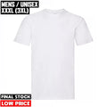 XXXL White T Shirt 3XL Super Premium Fruit of the Loom Mens Unisex Short Sleeve