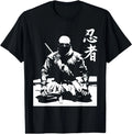 Ninja Kanji Japanese Calligraphy Shinobi Ninjutsu Black Cotton Polyester T-Shirt