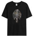 New Men Luxury Diamond Xray Chest Rhinestones Fashion Black T-Shirt High Quality