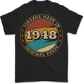78th Birthday Vintage Made In 1948 Mens T-Shirt 100% Cotton