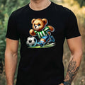 Mens Football Teddy Print Cotton T-Shirt Size XS to 5XL