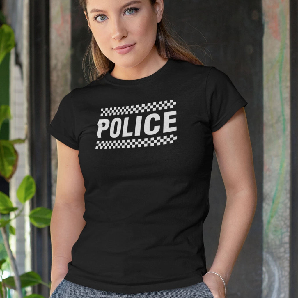 POLICE T Shirt Men Women Fancy Dress Pure Cotton Short Sleeve Printed Outfit Top