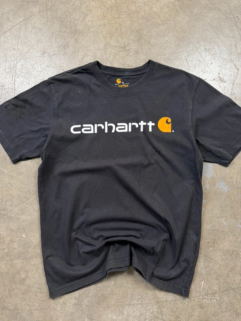 Vintage 00's Carhartt Tee T-Shirt Black Printed Logo Y2k Retro - M