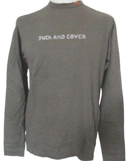 Long Sleeve T-Shirt Men's Sizes: S & XL Crew Neck Top Cotton Taupe Duck & Cover