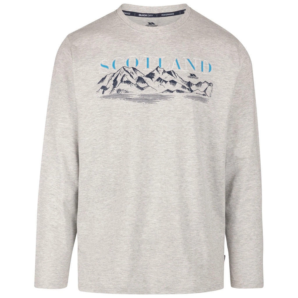 Trespass Mens Quick Dry Polycotton Casual Printed Long Sleeve T-Shirt - Paral