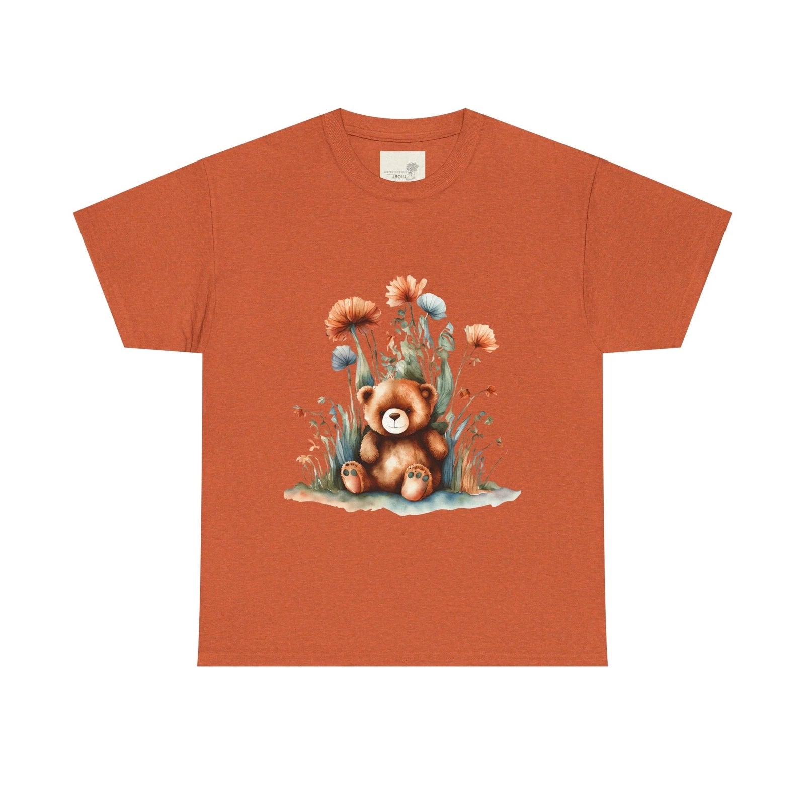 Trendy Unisex Tee: Floral Teddy Bear, Motivational, Cute Gift, Spring Fashion,