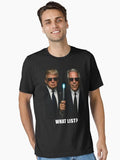 Men in Black What List Parody Graphic Black T Shirt