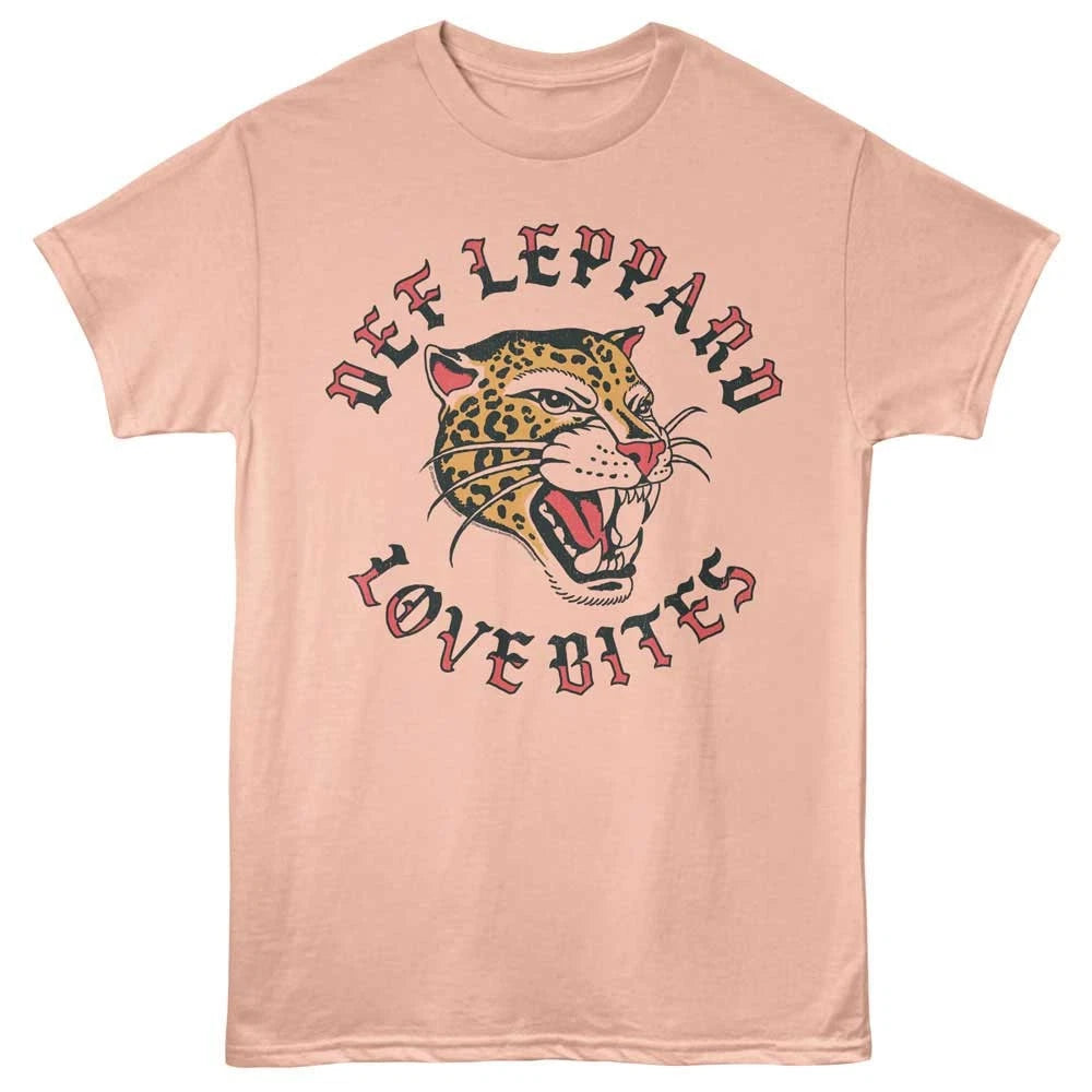 Def Leppard Leopard Head Love Bites Men's T Shirt Rock Band Merch