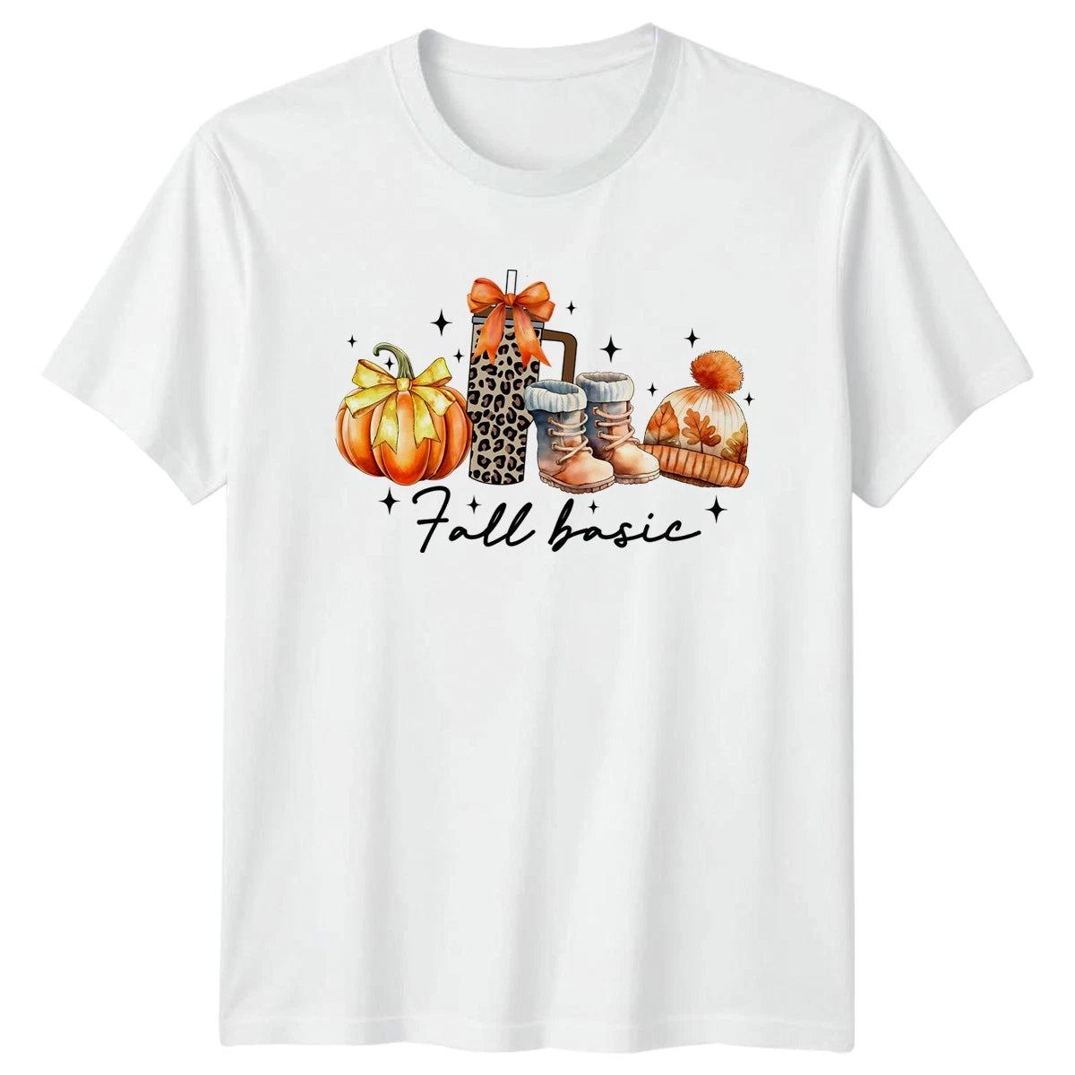 Fall Basic Womens T-Shirt Autumn Aesthetic Seasonal Thanksgiving