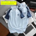 ADIDAS ORIGINALS 3-STRIPES CALIFORNIA Retro Trefoil TEE SHIRT~BLUE NAVY SLIM FIT