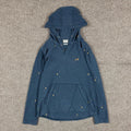Y2K Volcom Blue Hooded Long Sleeve Shirt Men’s Medium Stone Pattern Lightweight