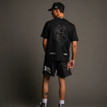 Men's Cotton Wolf Head Printed Sports Casual Short Sleeved Oversized T-shirt
