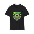 Cannabis Skull Unisex Softstyle T-Shirt, Cool Graphic Tee, Hipster Shirt